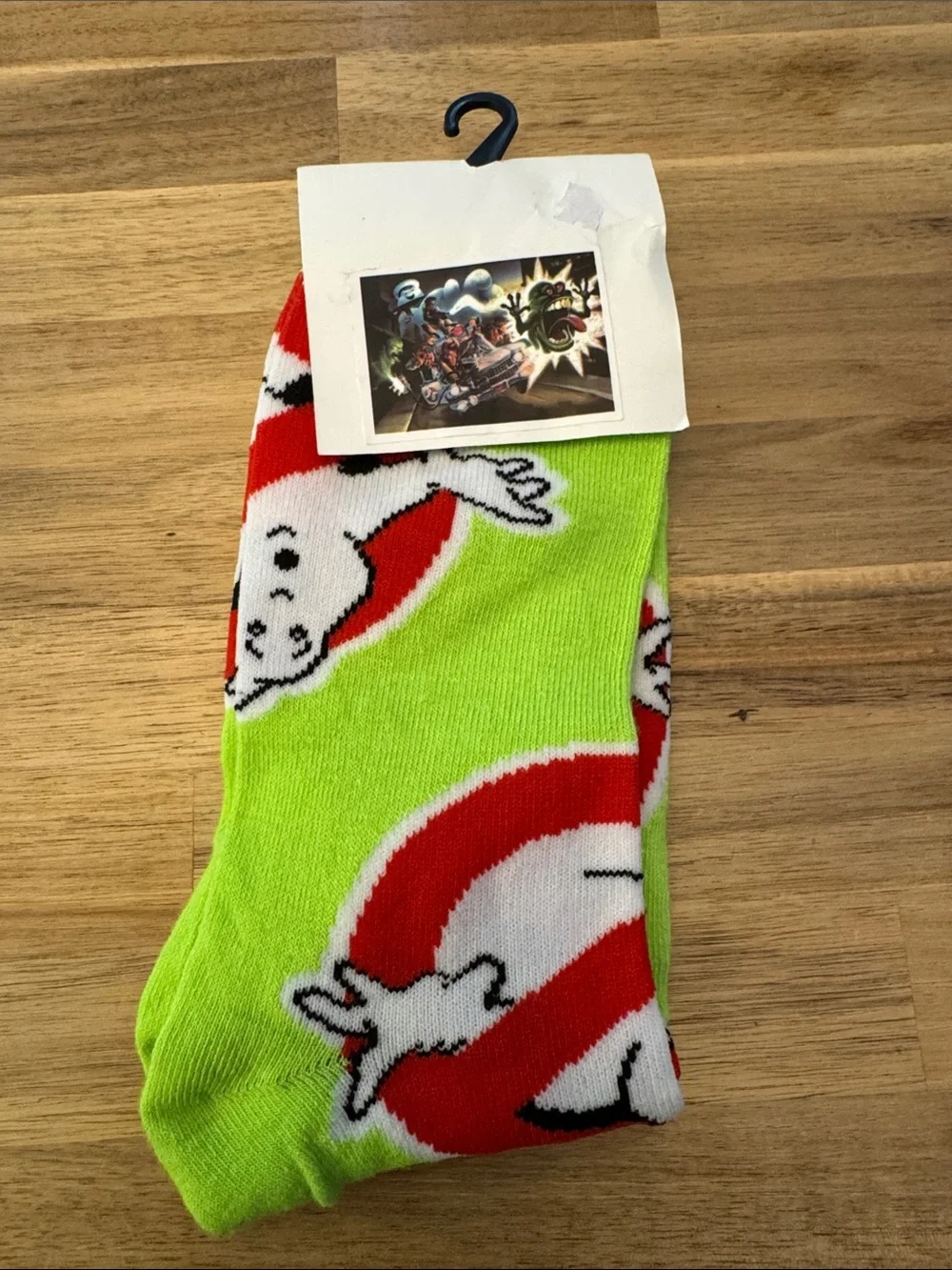 NWT! Ghostbusters Logo Neon Green Crew Socks